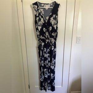 Venus navy blue floral print jumpsuit